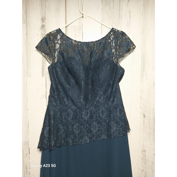 Azazie Bridesmaids Dress Size A 14 Dark Navy Madeline - Picture 3 of 12